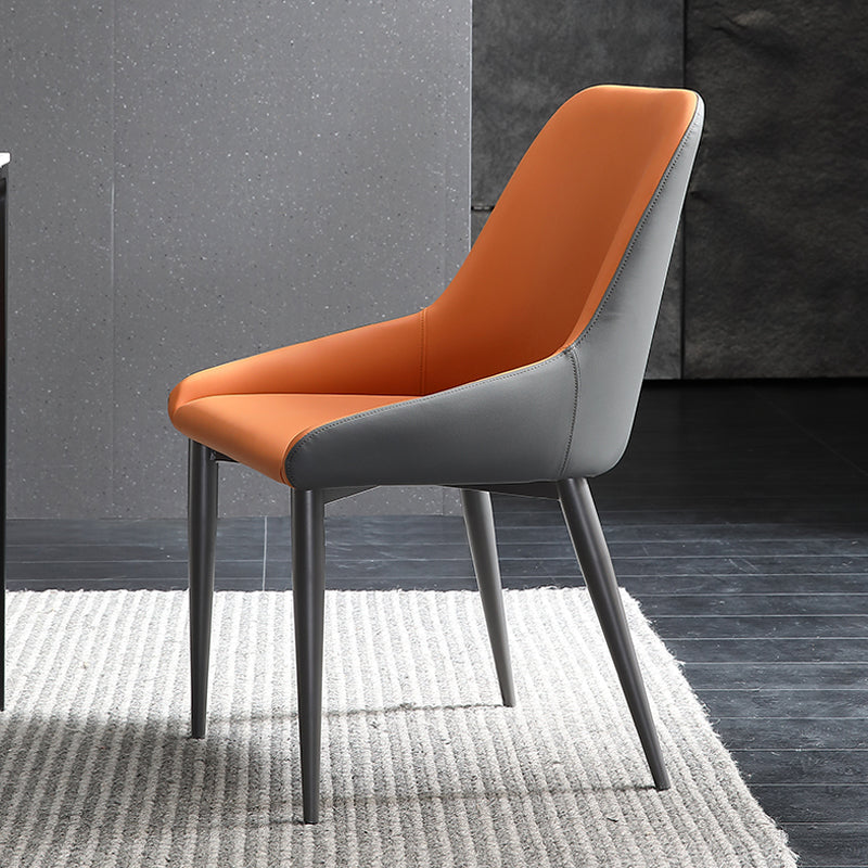 Chaise de salle à manger en métal de style contemporain, chaises latérales à bras Parsons pour cuisine