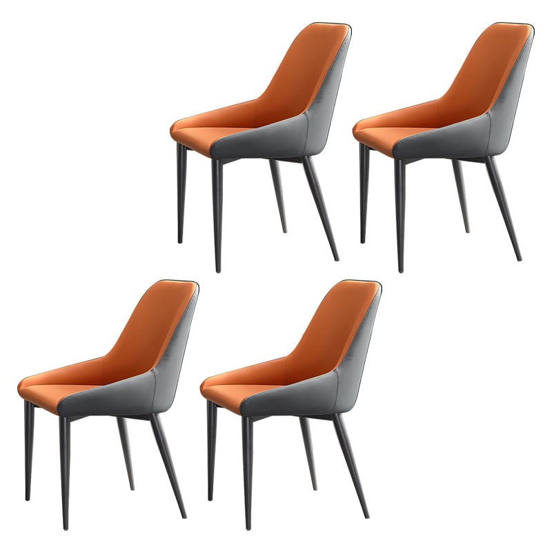 Chaise de salle à manger en métal de style contemporain, chaises latérales à bras Parsons pour cuisine