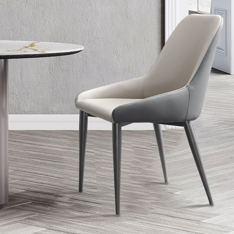 Chaise de salle à manger en métal de style contemporain, chaises latérales à bras Parsons pour cuisine