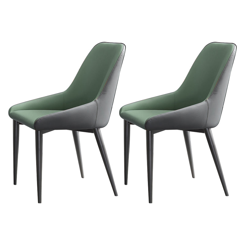 Chaise de salle à manger en métal de style contemporain, chaises latérales à bras Parsons pour cuisine