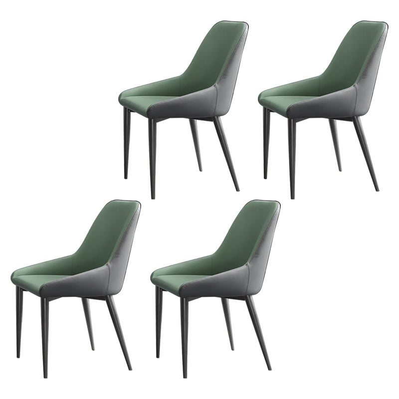 Chaise de salle à manger en métal de style contemporain, chaises latérales à bras Parsons pour cuisine