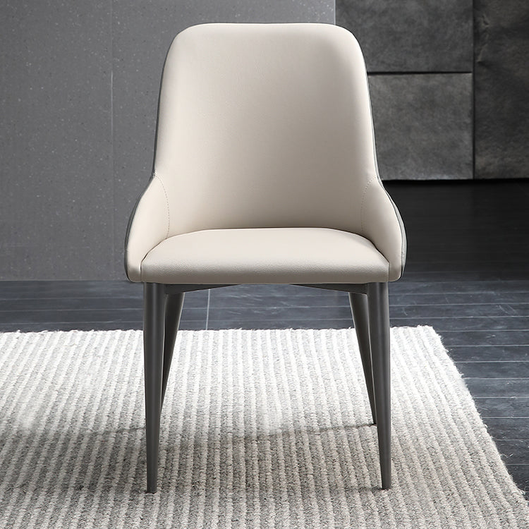 Chaise de salle à manger en métal de style contemporain, chaises latérales à bras Parsons pour cuisine