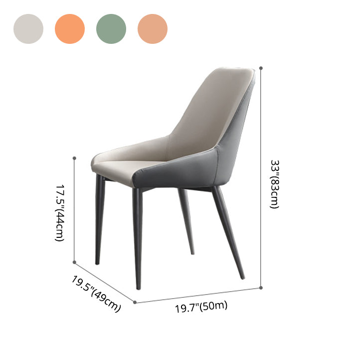 Chaise de salle à manger en métal de style contemporain, chaises latérales à bras Parsons pour cuisine