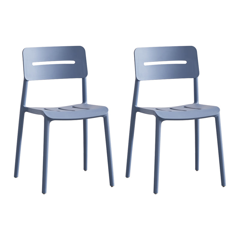 Chaises de salle à manger en plastique de style moderne, chaise latérale empilable à dossier ouvert pour la cuisine