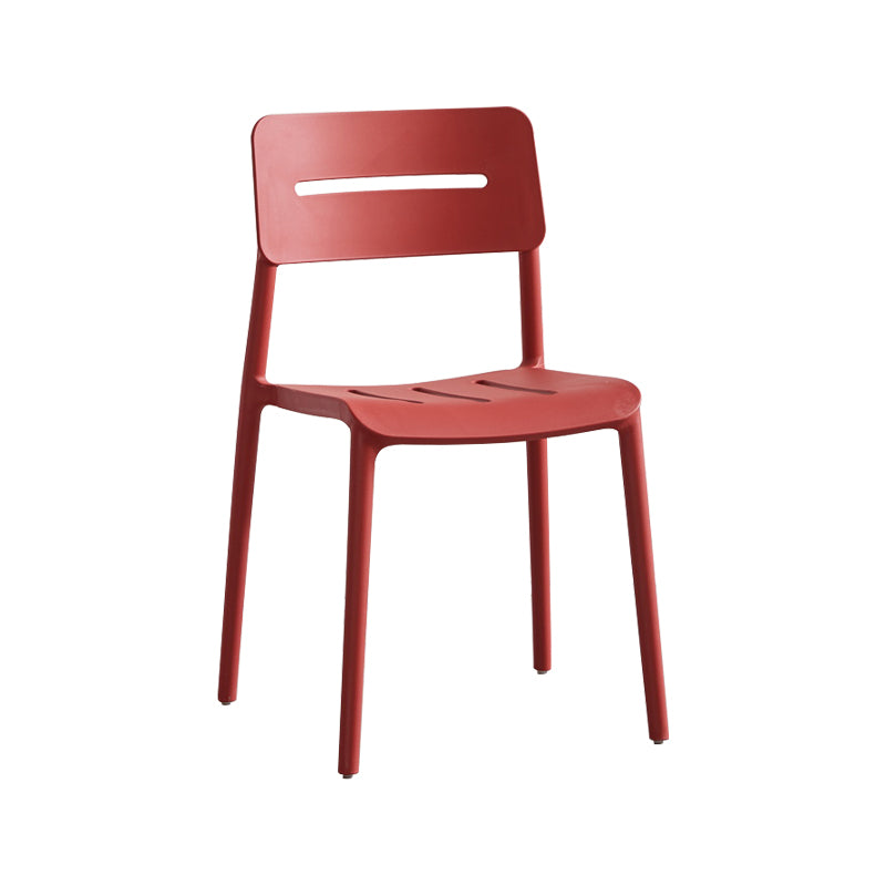Chaises de salle à manger en plastique de style moderne, chaise latérale empilable à dossier ouvert pour la cuisine