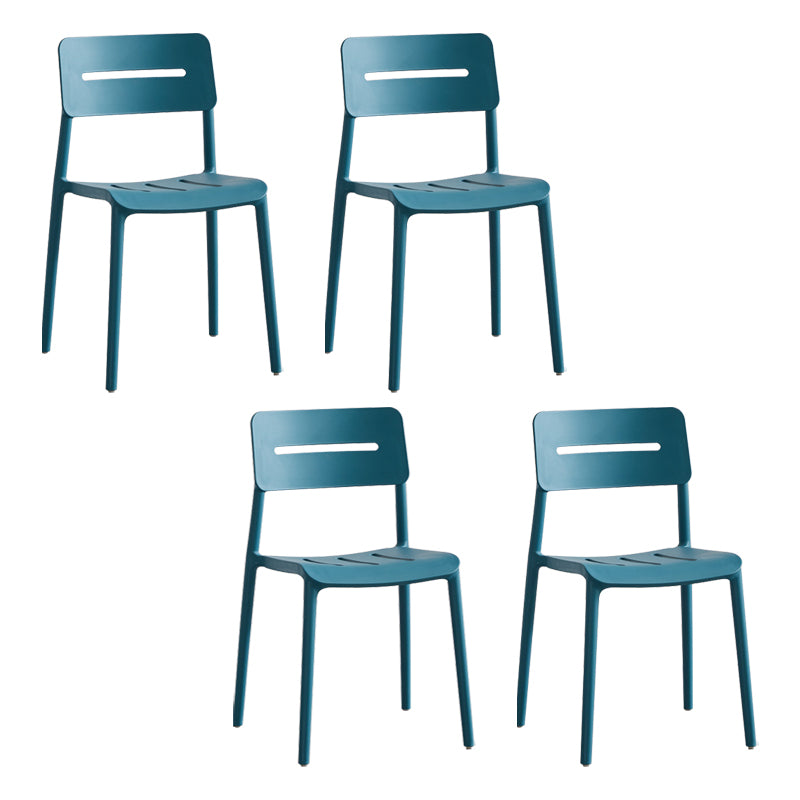 Chaises de salle à manger en plastique de style moderne, chaise latérale empilable à dossier ouvert pour la cuisine