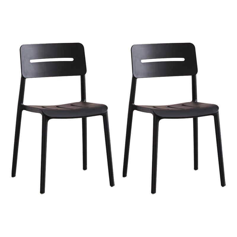Chaises de salle à manger en plastique de style moderne, chaise latérale empilable à dossier ouvert pour la cuisine