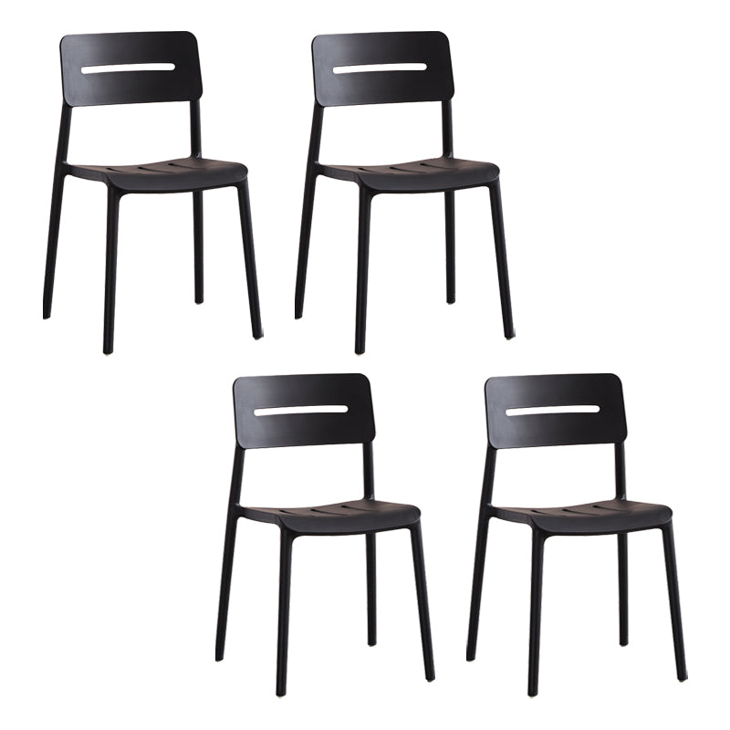 Chaises de salle à manger en plastique de style moderne, chaise latérale empilable à dossier ouvert pour la cuisine
