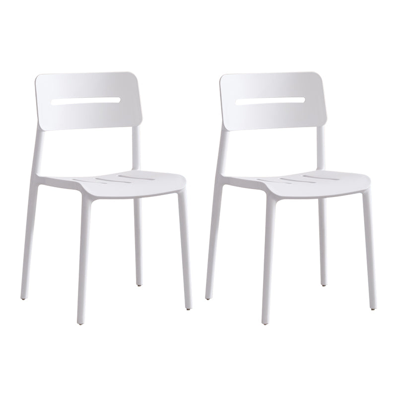 Chaises de salle à manger en plastique de style moderne, chaise latérale empilable à dossier ouvert pour la cuisine