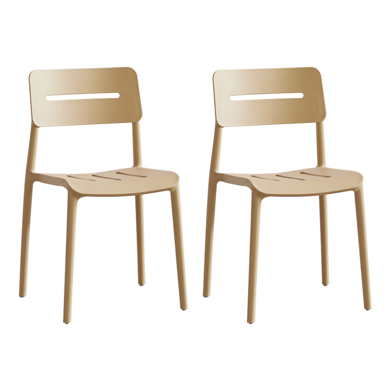 Chaises de salle à manger en plastique de style moderne, chaise latérale empilable à dossier ouvert pour la cuisine