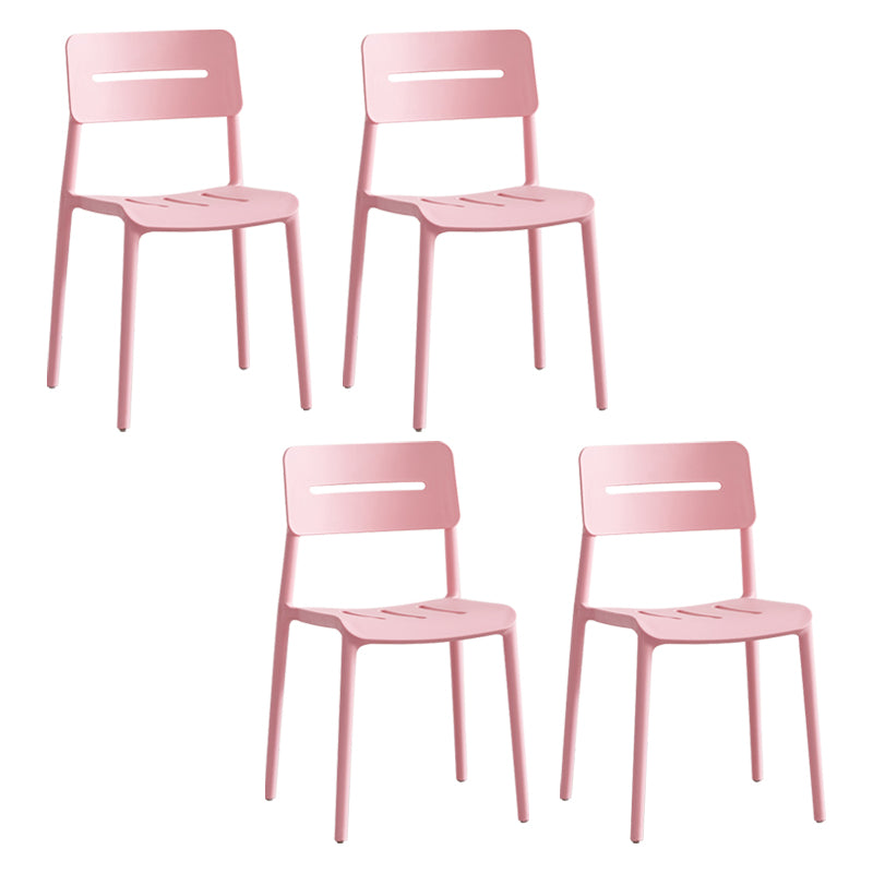 Chaises de salle à manger en plastique de style moderne, chaise latérale empilable à dossier ouvert pour la cuisine