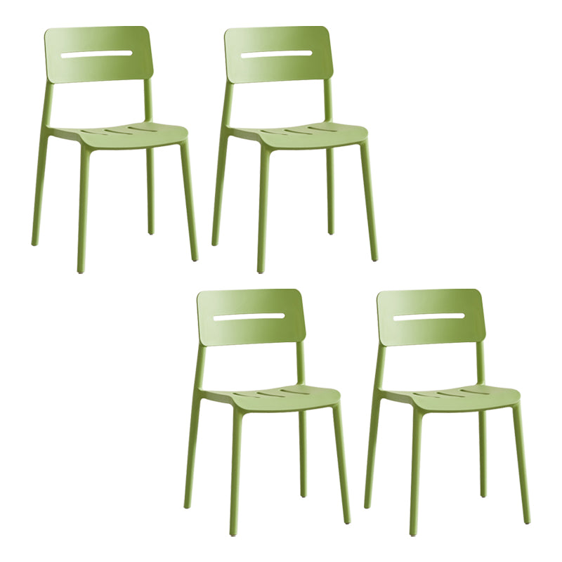 Chaises de salle à manger en plastique de style moderne, chaise latérale empilable à dossier ouvert pour la cuisine