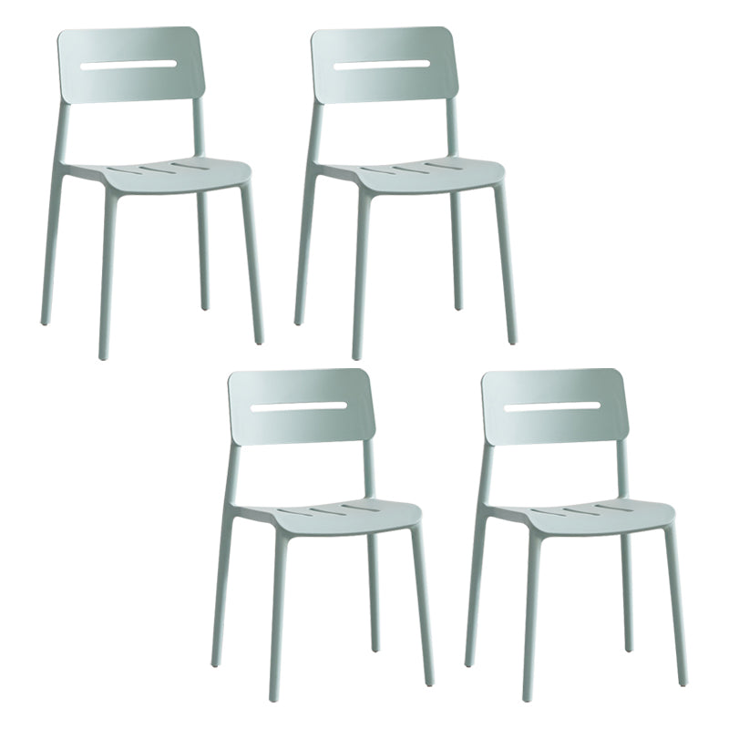 Chaises de salle à manger en plastique de style moderne, chaise latérale empilable à dossier ouvert pour la cuisine