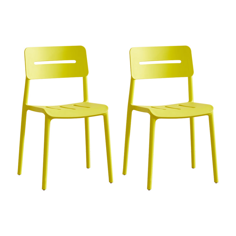 Chaises de salle à manger en plastique de style moderne, chaise latérale empilable à dossier ouvert pour la cuisine