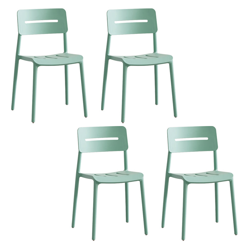 Chaises de salle à manger en plastique de style moderne, chaise latérale empilable à dossier ouvert pour la cuisine