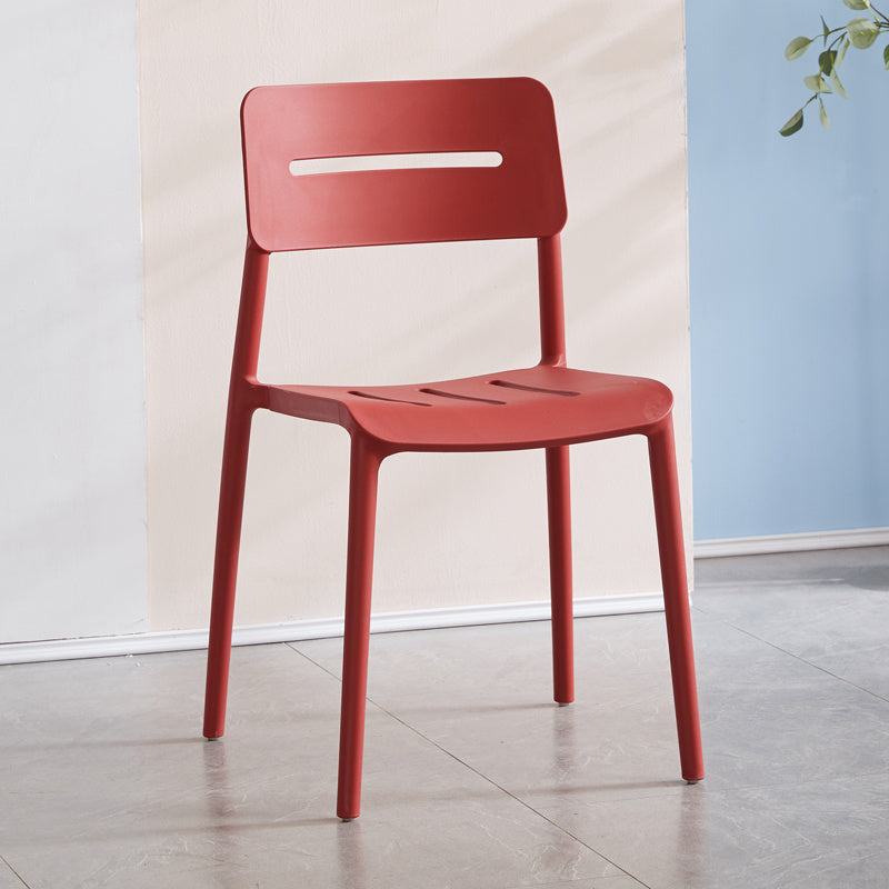 Chaises de salle à manger en plastique de style moderne, chaise latérale empilable à dossier ouvert pour la cuisine