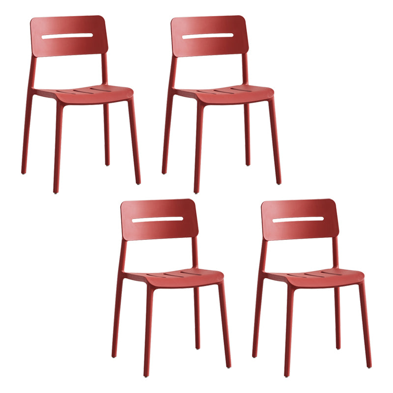 Chaises de salle à manger en plastique de style moderne, chaise latérale empilable à dossier ouvert pour la cuisine