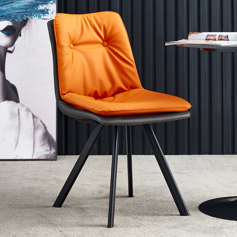 Contemporary Style Metal Dining Chair Dining Armless Side Chairs for Kitchen