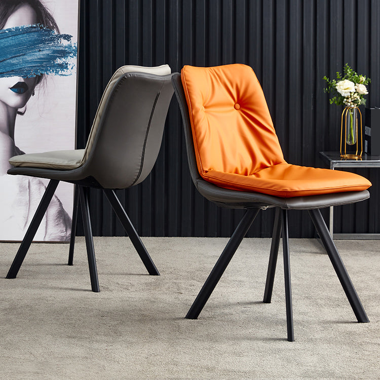 Contemporary Style Metal Dining Chair Dining Armless Side Chairs for Kitchen
