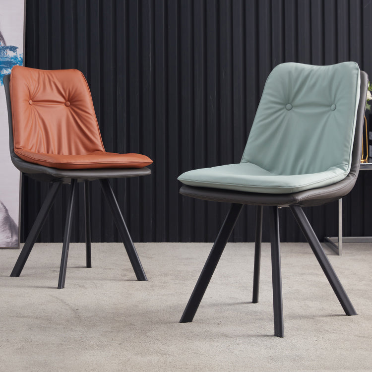 Contemporary Style Metal Dining Chair Dining Armless Side Chairs for Kitchen