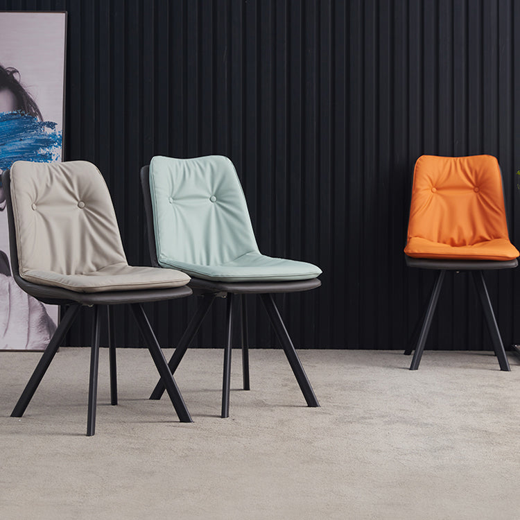 Contemporary Style Metal Dining Chair Dining Armless Side Chairs for Kitchen