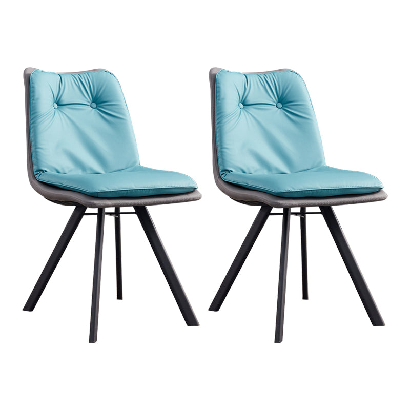 Contemporary Style Metal Dining Chair Dining Armless Side Chairs for Kitchen