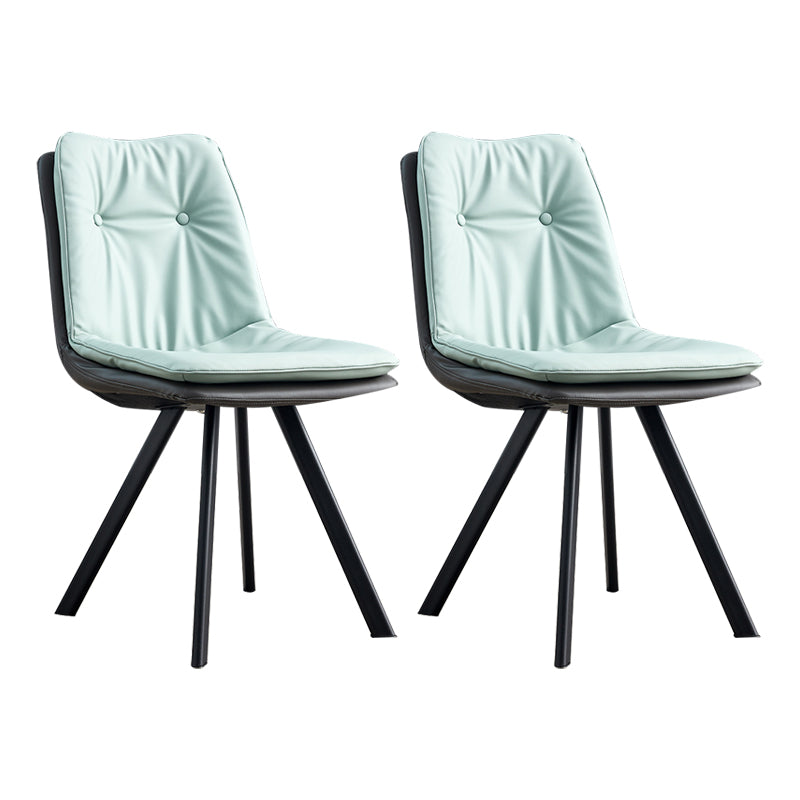 Contemporary Style Metal Dining Chair Dining Armless Side Chairs for Kitchen