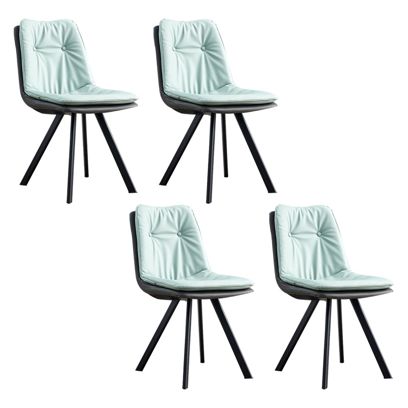 Contemporary Style Metal Dining Chair Dining Armless Side Chairs for Kitchen