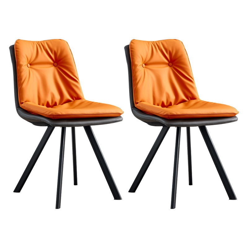 Contemporary Style Metal Dining Chair Dining Armless Side Chairs for Kitchen