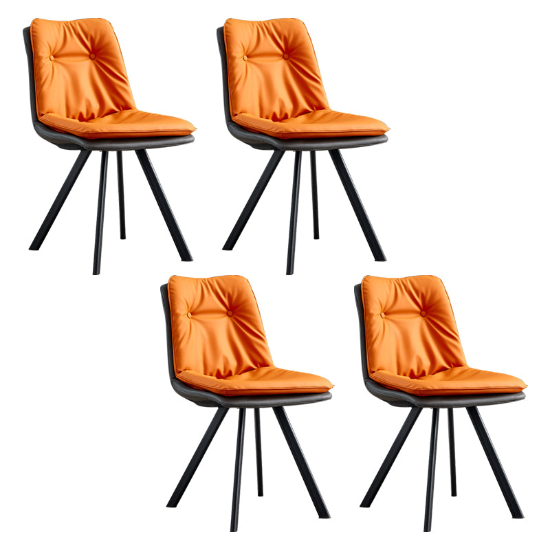 Contemporary Style Metal Dining Chair Dining Armless Side Chairs for Kitchen