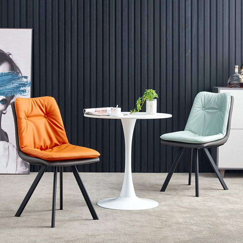 Contemporary Style Metal Dining Chair Dining Armless Side Chairs for Kitchen