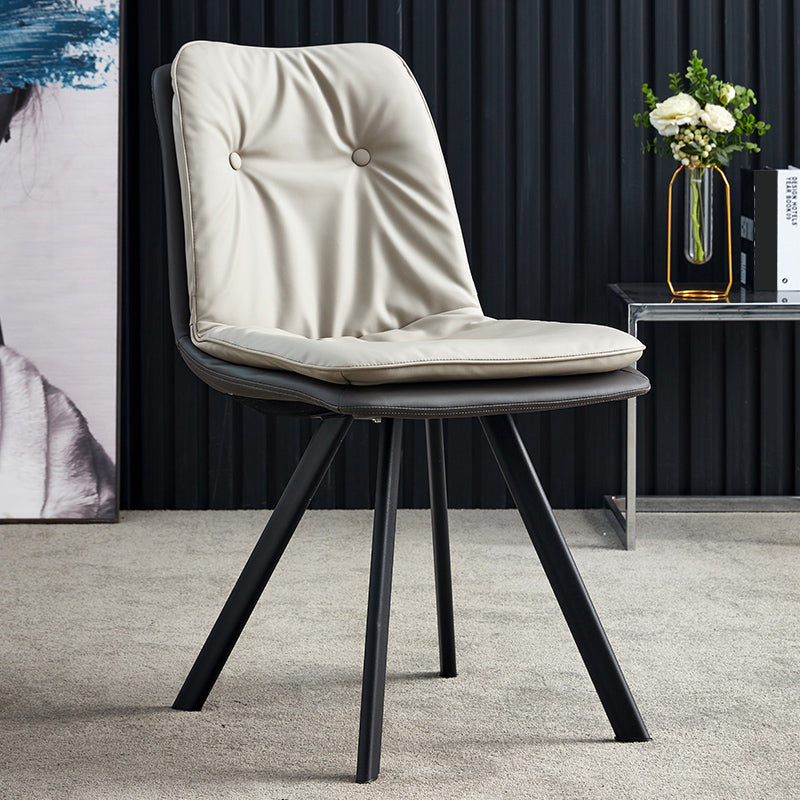Contemporary Style Metal Dining Chair Dining Armless Side Chairs for Kitchen