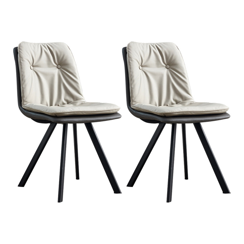 Contemporary Style Metal Dining Chair Dining Armless Side Chairs for Kitchen