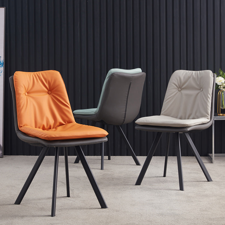 Contemporary Style Metal Dining Chair Dining Armless Side Chairs for Kitchen