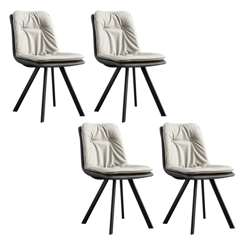 Contemporary Style Metal Dining Chair Dining Armless Side Chairs for Kitchen