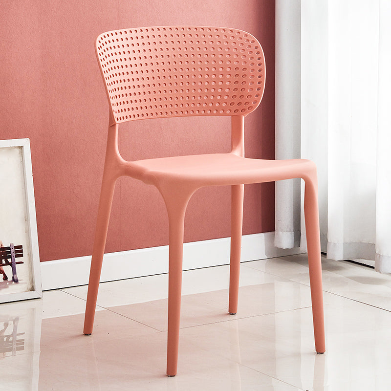 Chaises de salle à manger en plastique de style moderne, chaise de salle à manger empilable à dossier ouvert pour la cuisine