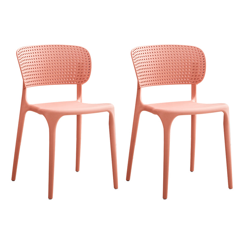 Chaises de salle à manger en plastique de style moderne, chaise de salle à manger empilable à dossier ouvert pour la cuisine