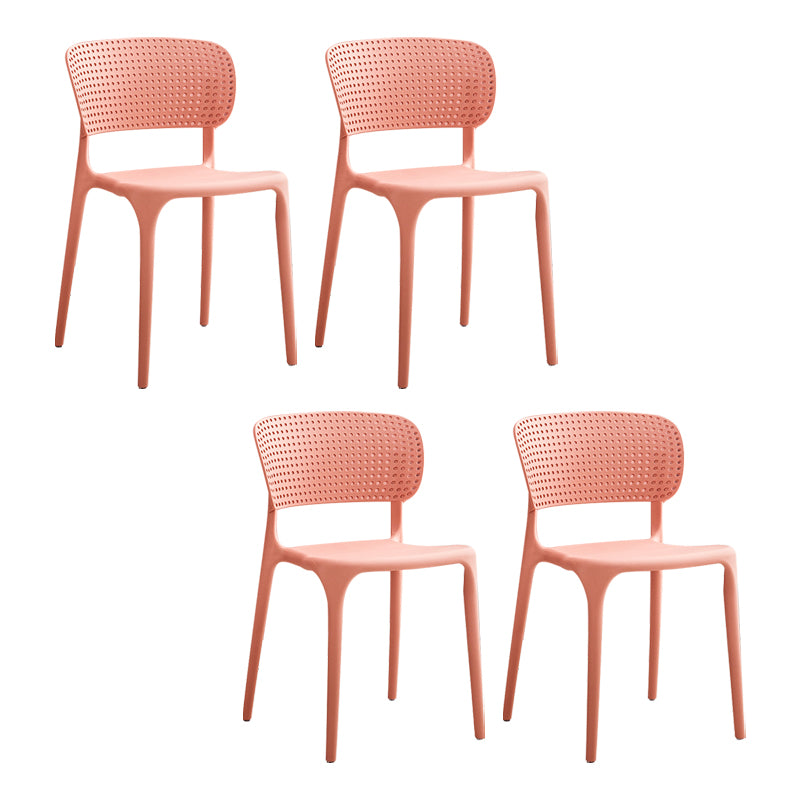 Chaises de salle à manger en plastique de style moderne, chaise de salle à manger empilable à dossier ouvert pour la cuisine