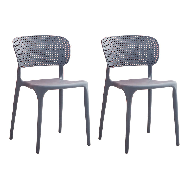 Chaises de salle à manger en plastique de style moderne, chaise de salle à manger empilable à dossier ouvert pour la cuisine