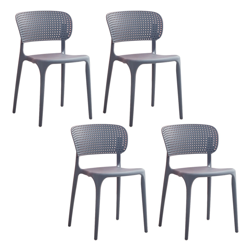 Chaises de salle à manger en plastique de style moderne, chaise de salle à manger empilable à dossier ouvert pour la cuisine