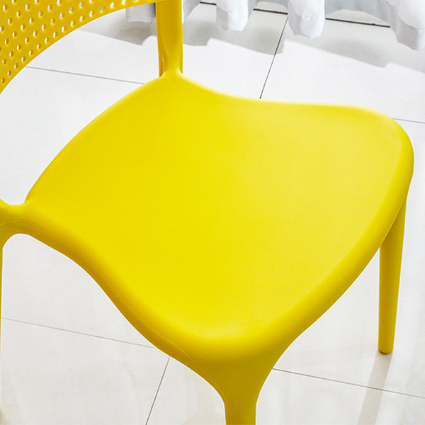 Chaises de salle à manger en plastique de style moderne, chaise de salle à manger empilable à dossier ouvert pour la cuisine