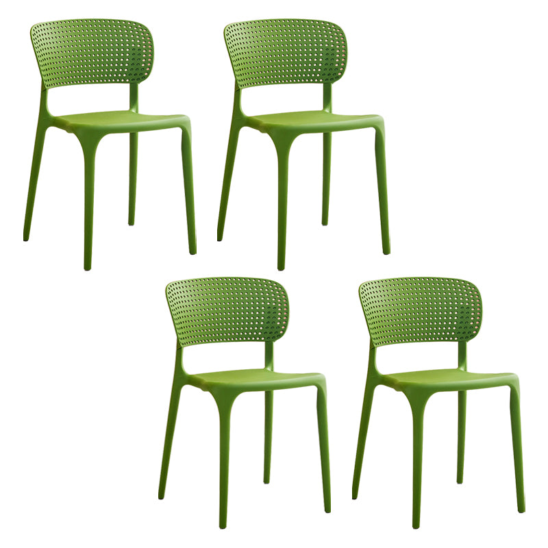Chaises de salle à manger en plastique de style moderne, chaise de salle à manger empilable à dossier ouvert pour la cuisine