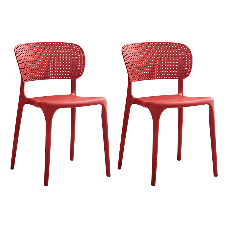 Chaises de salle à manger en plastique de style moderne, chaise de salle à manger empilable à dossier ouvert pour la cuisine