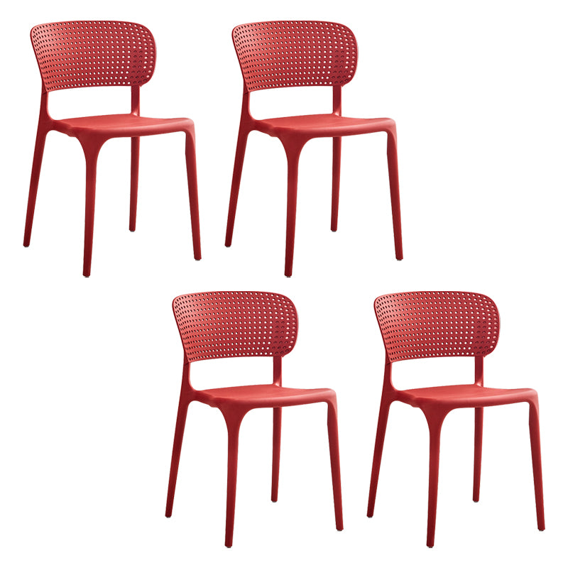 Chaises de salle à manger en plastique de style moderne, chaise de salle à manger empilable à dossier ouvert pour la cuisine
