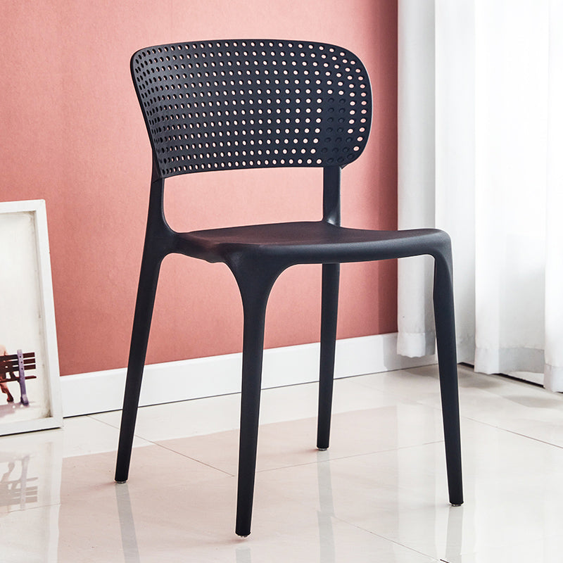 Chaises de salle à manger en plastique de style moderne, chaise de salle à manger empilable à dossier ouvert pour la cuisine