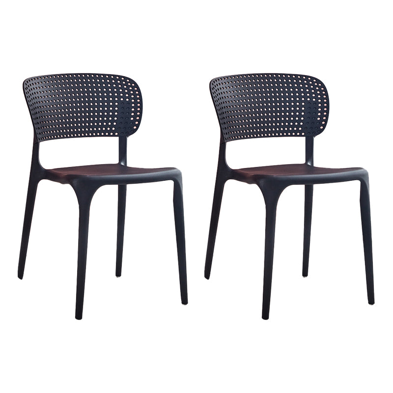 Chaises de salle à manger en plastique de style moderne, chaise de salle à manger empilable à dossier ouvert pour la cuisine