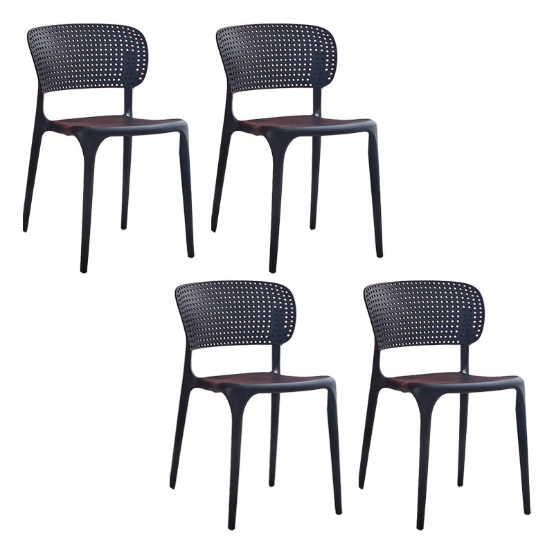 Chaises de salle à manger en plastique de style moderne, chaise de salle à manger empilable à dossier ouvert pour la cuisine