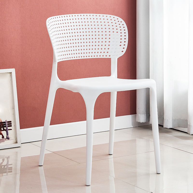 Chaises de salle à manger en plastique de style moderne, chaise de salle à manger empilable à dossier ouvert pour la cuisine