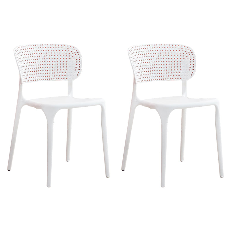 Chaises de salle à manger en plastique de style moderne, chaise de salle à manger empilable à dossier ouvert pour la cuisine