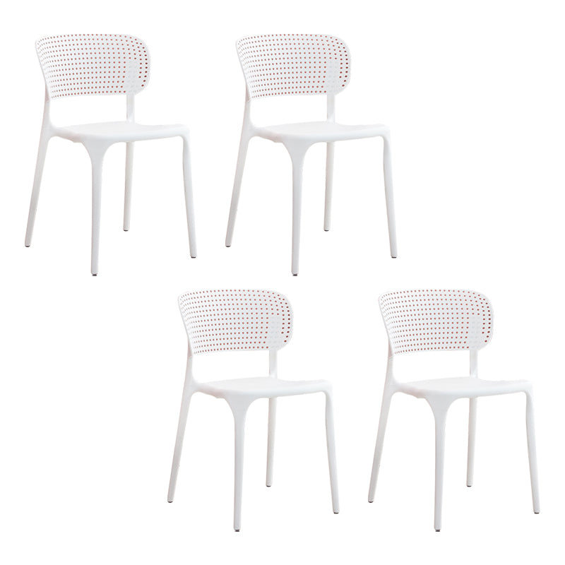 Chaises de salle à manger en plastique de style moderne, chaise de salle à manger empilable à dossier ouvert pour la cuisine